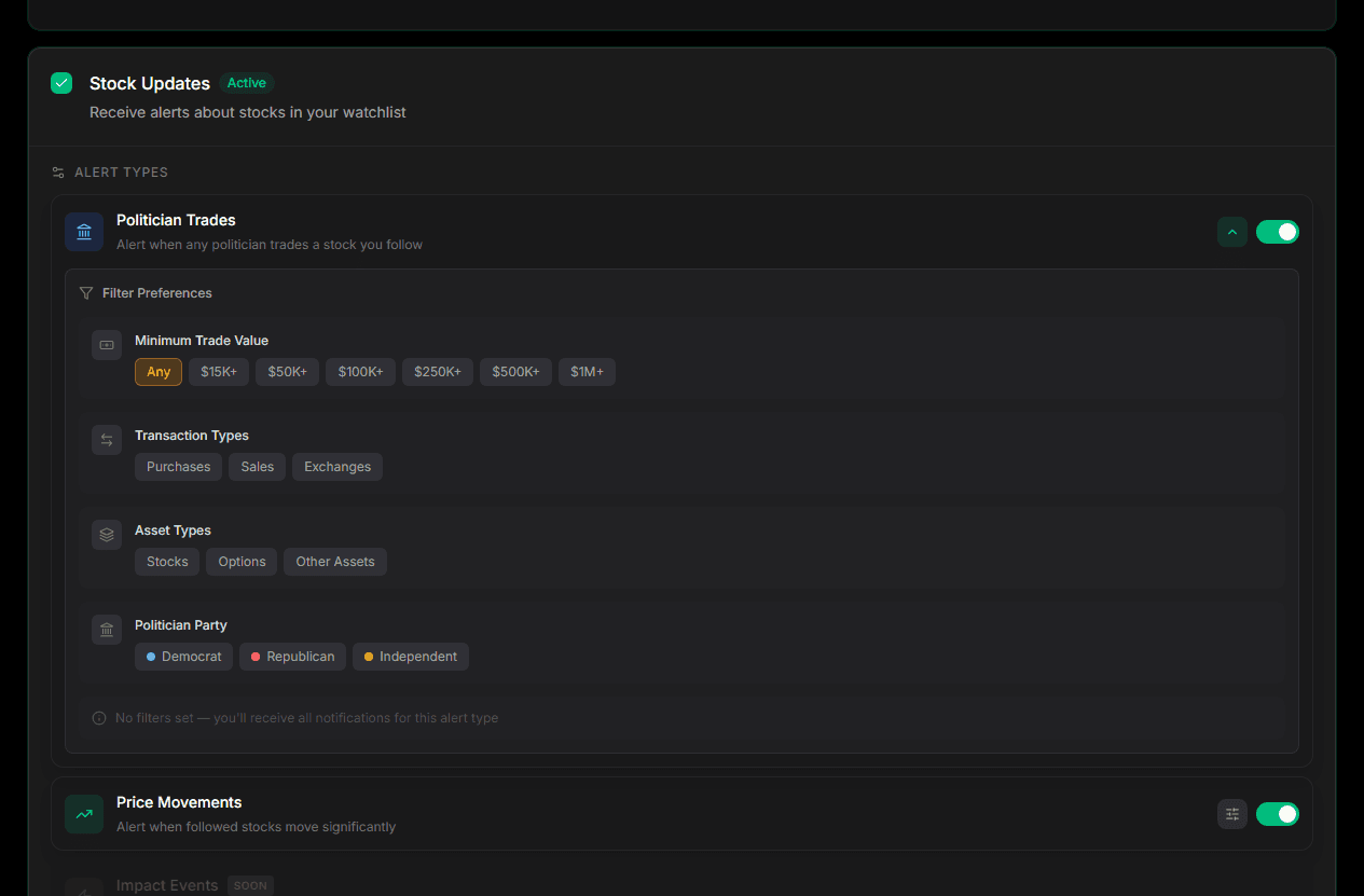 Pelosi Tracker November 2025: Smart Notifications, Advanced Filters & Refer-a-Friend article image