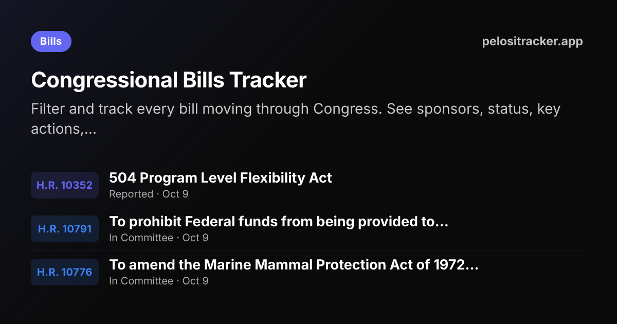 Congressional Bills Tracker | Pelosi Tracker