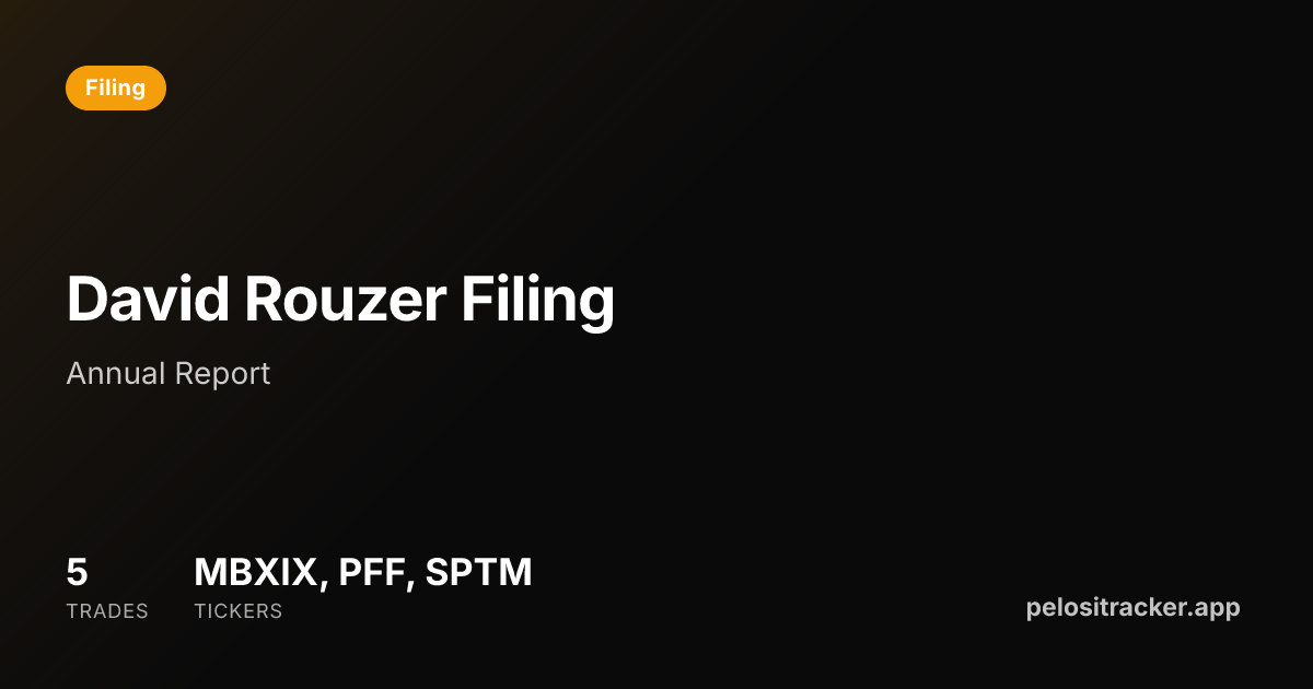 David Rouzer Stock Trade Filing – Aug 2025 | Pelosi Tracker