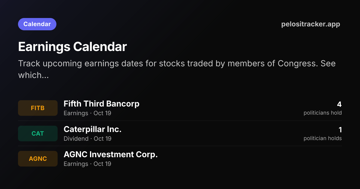 Earnings Calendar | Congressional Stock Trading Tracker