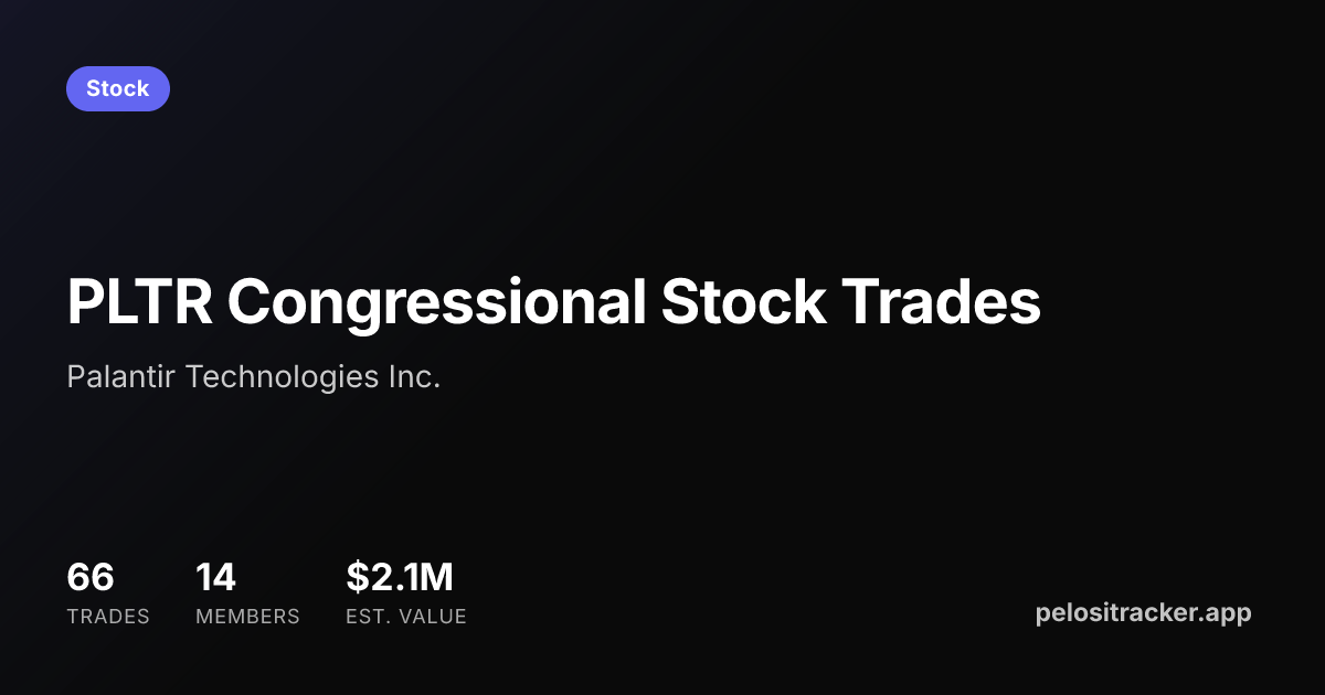 PLTR Congressional Stock Trades & Analysis | Pelosi Tracker