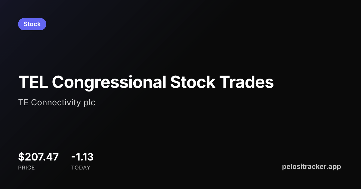 TEL Congressional Stock Trades & Analysis | Pelosi Tracker
