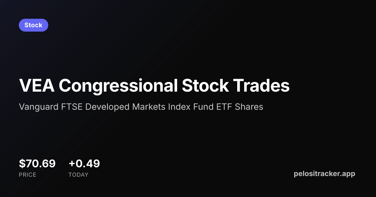 VEA Congressional Stock Trades & Analysis | Pelosi Tracker